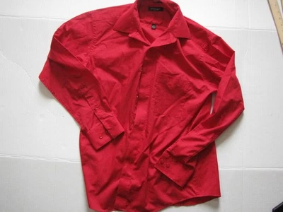 Pierre Cardin Shirt Mens Medium Red Slim Fit Long Sleeve Dress Pocket Casual - Image 1 of 4