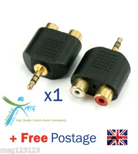Mini enchufe estéreo de 3,5 mm 1/8" a doble conector RCA divisor QTY X1 - Imagen 1 de 1