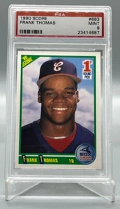 1990 Score #663 Frank Thomas PSA 9 novato grado radiocontrol como nueva tarjeta de béisbol - Imagen 1 de 3