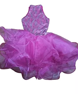 Chasing Fireflies Pink Sequence Sleeveless Dress Size 12 Perfect For Party🎃 - Picture 1 of 10