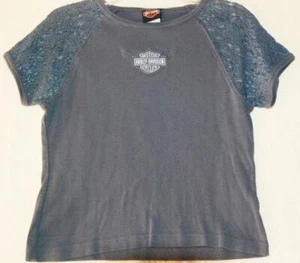 Top/pizzo donna blu Harley-Davidson maniche corte da donna - medio - Foto 1 di 6