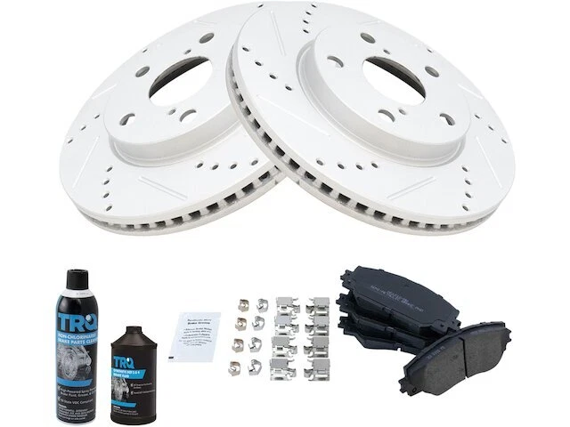 Kit de pastillas de freno delanteras y rotor TRQ 37JZ19C para Toyota Prius V 2012-2017 Foto 1 de 1