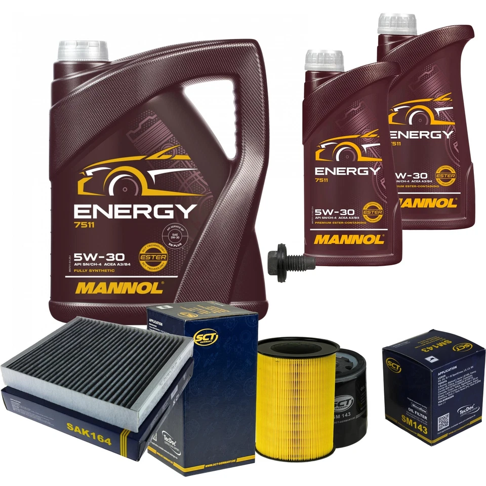 SCT Inspektionspaket 7 L MANNOL Energy 5W-30 für Ford Focus II Turnier DA_ 1.8 - Bild 1 von 4