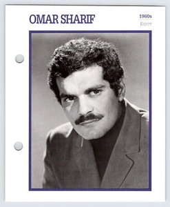 OMAR SHARIF 5.75"X7" Movie Star Card Photo On Front / Info On Back M534