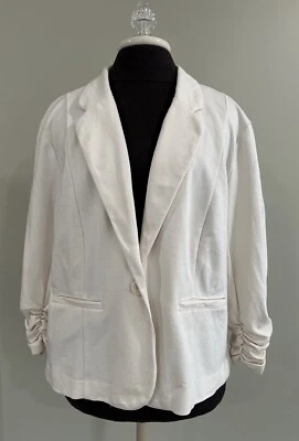 Blazer para mujer Cato talla XL crema/marfil manga acanalada Foto 1 de 4
