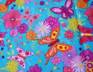 Doodles Butterfly Design Glitter Quilting Sewing Fabric Spring Cotton 42 X 36 - Picture 1 of 8