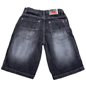 Vintage South Pole Shorts Boys 16 Black Y2K Baggy Loose Fit Jorts Skate 27" W - Picture 1 of 18