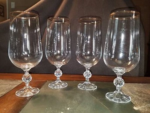 4 Import Assoc "Gold Band" Beer/Iced Tea Goblets Glasss 8 1/8" - Picture 1 of 4