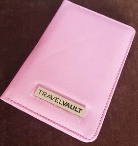 Travel Vault Pink Leather RFID Blocking Passport and Credit Card Holder - Picture 1 of 24