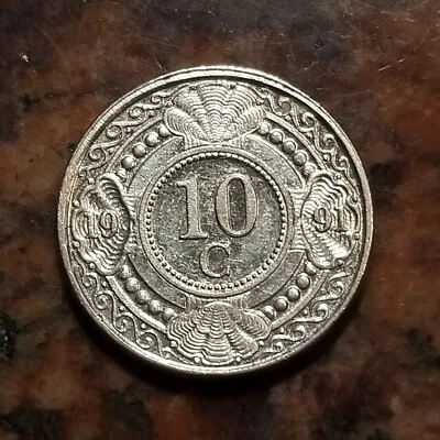 1991 NETHERLANDS ANTILLIES 10 CENTS COIN - #B2940 - Image 1 of 2
