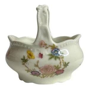 Takahashi San Francisco Porcelain Basket Floral Butterfly Trinket Dish Japan - Picture 1 of 13