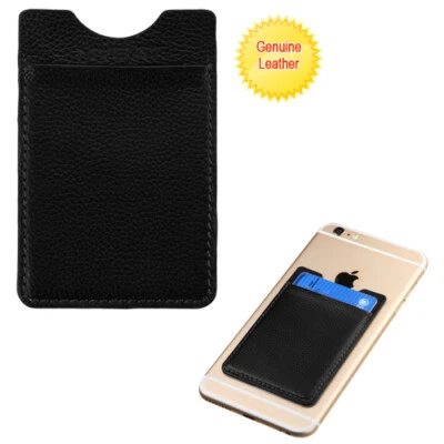 MYBAT Black Genuine Leather Adhesive Card Pouch - Image 1 of 4