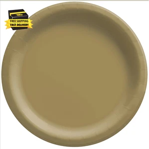 Gold round Paper Plates - 6.75" (Pack of 20) - Perfect for Parties, Celebrations - Picture 1 of 1