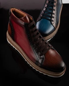 Rote handbemalte Patina Eva Freizeitstiefel - Bild 1 von 9