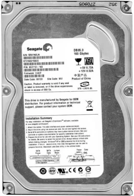 Seagate DB35.3 ST3160215SCE 160GB 2MB SATA II 7200 RPM 3.5 Inch - Image 1 of 3