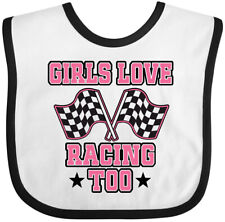 Inktastic Girls Love Racing Rally Flags Baby Bib Cars Childs Gift Clothing Hws