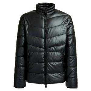 GUESS Jacket Mens Quilted Jacket Bomber Jacket Eco-Leather M0BL43WABC0 - Picture 1 of 5