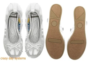 NEW Wonder Nation Metallic Silver Ballet Casual Flat Size 3 Youth Memory Foam - Picture 1 of 8