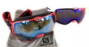 Salomon X-Max Masque Ski Snowboard Goggles - Two Lenses + Bag - Picture 1 of 11