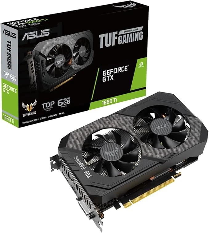 ASUS TUF Gaming GeForce GTX 1660 Ti EVO equipped video card TOP Edition 6GB GDDR - Image 1 of 1