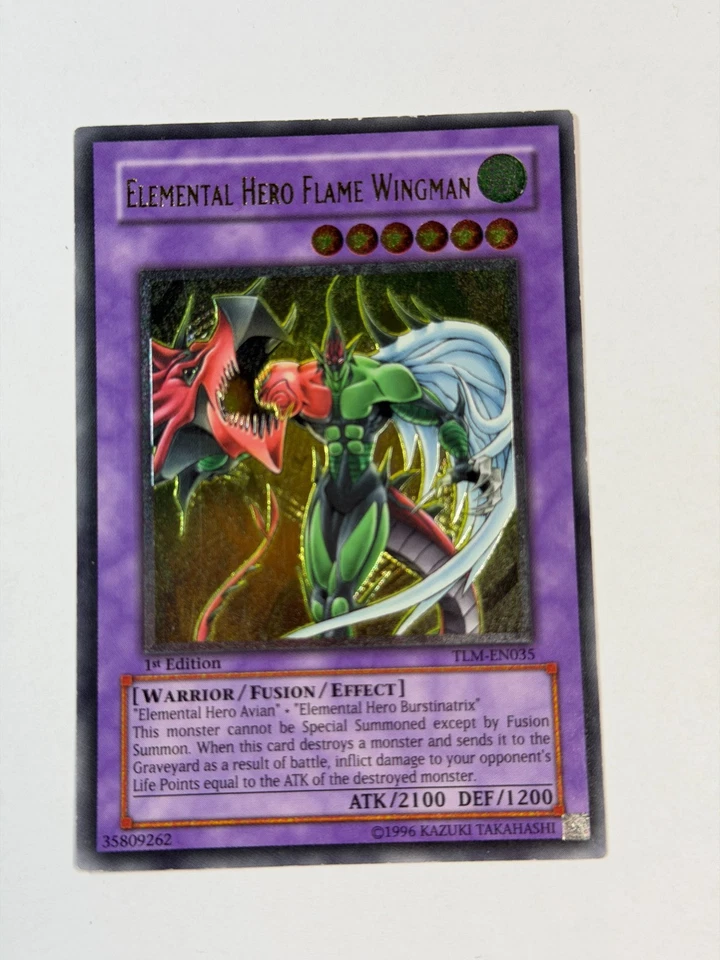 Yugioh Elemental Hero Flame Wingman TLM-EN035 终极罕见第 1 版 UDE LP — 第 1/4 张图片