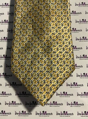 Corbata IKE BEHAR Amarilla Diagonal Diseño Patrón Cuadros NUEVA 3” (Nueva Sin Etiqueta) Foto 1 de 3