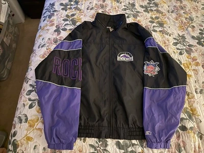 Jaqueta corta-vento vintage Starter Colorado Rockies MLB tamanho. GG  - Imagem 1 de 4