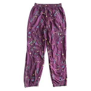 Elho Cargo Trousers Drawstring Zip Pockets Abstract Retro Pants Mens Medium - Picture 1 of 7