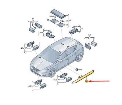 SEAT LEON KL1 MK4 Einstiegsleiste vorne 5FA947417E NEU ORIGINAL - Image 1 of 2