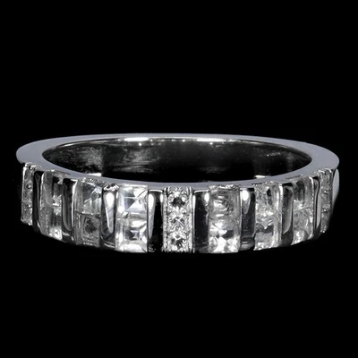 925 Sterling Silver Ring Princess White Topaz Natural Gemstone Jewelry Size 7 - Image 1 of 4