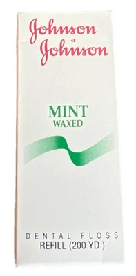 Repuesto de hilo dental encerado Johnson & Johnson vintage años 90 como nuevo 200 yardas nuevo en caja Foto 1 de 2