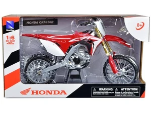 2023 Honda CRF450R Dirt Bike Model 1/6 Scale Red & White Diecast by New Ray - Picture 1 of 3