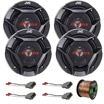 4x Altavoces coaxiales de audio para automóvil de 2 vías JVC 6.5" 300W con cable, 4x arneses de altavoces Foto 1 de 4