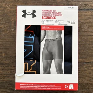 Boxerjock Under Armour XL UA Performance Tech 6" entrepierna para hombre 3 pares negro - Imagen 1 de 7