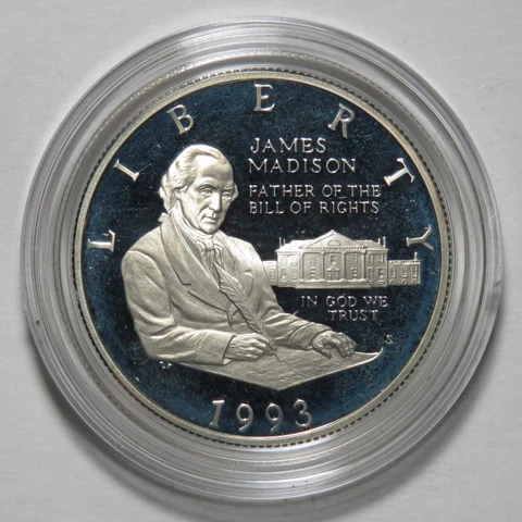 1993-S Bill of Rights Commemorative Clad Half Dollar - Proof - Coin & Capsule Cover