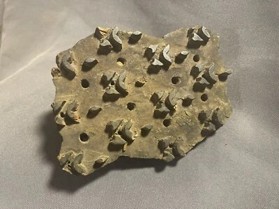 Antique Primitive Carved Wooden Textile Stamp Printing Block - Image 1 of 4