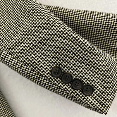 100% шерстяной блейзер мужской 44L желтовато-коричневый черный гончая от American Living - Изображение 1 из 4