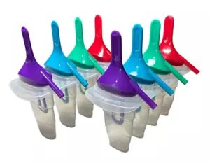 Moldes Lick N Sip Ice Lolly hágalo usted mismo paletas golosina congelada protector contra goteo de paja incorporado - Imagen 1 de 2