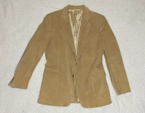 Vintage European 42R Corduroy Sport Coat Blazer Khaki Gold - Picture 1 of 9
