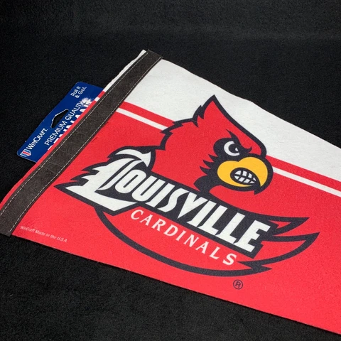 Louisville Cardinals Premium Felt Pennant Flag The Ville College WinCraft 12x27 Cover