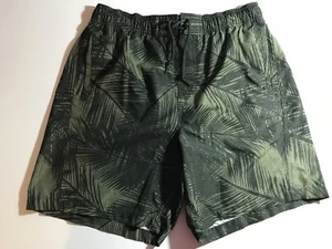 ISLANDER PALM LEAF Size Medium Green Nylon MENS Swimsuit - Picture 1 of 9