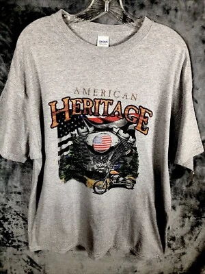 American Heritage Hombre Camiseta Gris Motociclista Camisa Adulto X Grande Foto 1 de 4