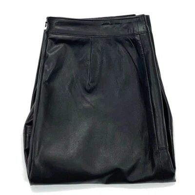 Falda halógena para mujer línea A negra forrada por encima de la rodilla cuero bolsillos laterales 6 Foto 1 de 4