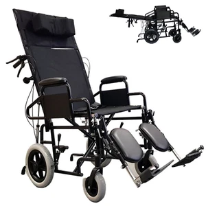 Reclining Wheelchair – Adjustable Folding, Removable Armrests, Elevated Leg Rest - Picture 1 of 11