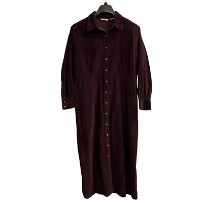Vintage Eddie Bauer Dress XLP Purple Corduroy Maxi Shirt Grunge Cottagecore - Image 1 of 4