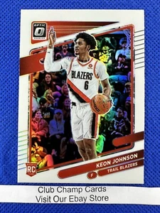 2021-22 #613 Keon Johnson Panini Chronicles Donruss Optic Prizm TRADED RC - Imagen 1 de 2