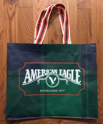 AMERICAN EAGLE LOGO PLAID REUSABLE LARGE TOTE BAG NEW WITHOUT TAGS - Image 1 of 2