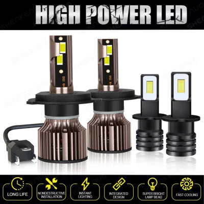 For Honda Element 2003-2008 LED Headlight + Fog Light Bulbs Combo Kit 9003+H3 - Изображение 1 из 4