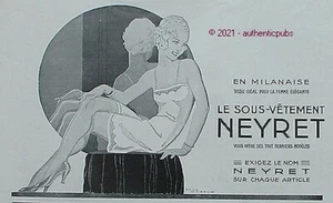 PUBLICITE NEYRET LINGERIE EN MILANAISE SIGNE RENE VINCENT DE 1932 FRENCH AD PUB - Picture 1 of 1