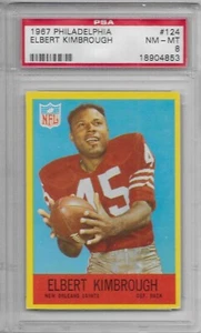Philadelphia Football RC 1967 Elbert Kimbrough #124 PSA 8 casi nuevo-como nuevo sin precio base Santos - Imagen 1 de 2